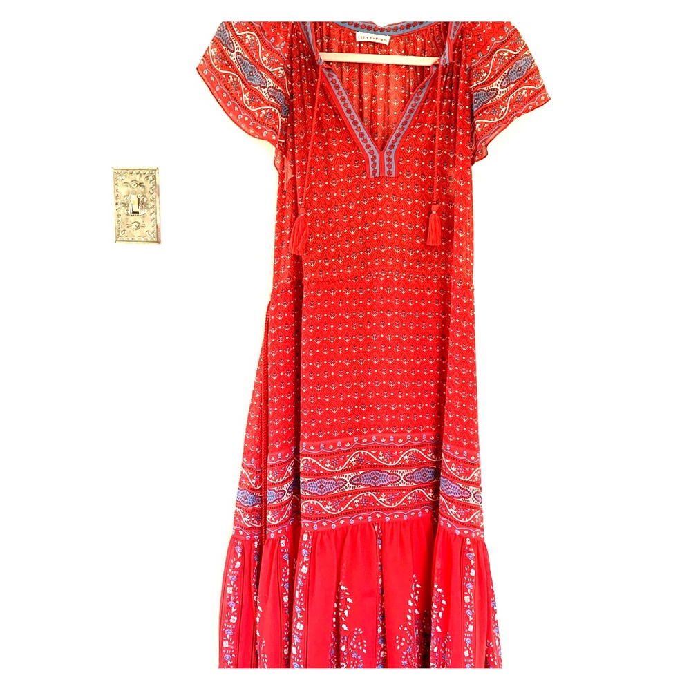 NWOT Ulla Johnson red 100% silk dress size 8